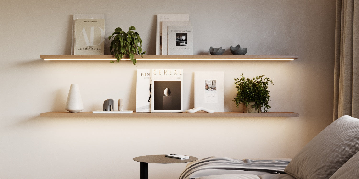 Prateleira Flutuante Premium em Carvalho Americano Branco