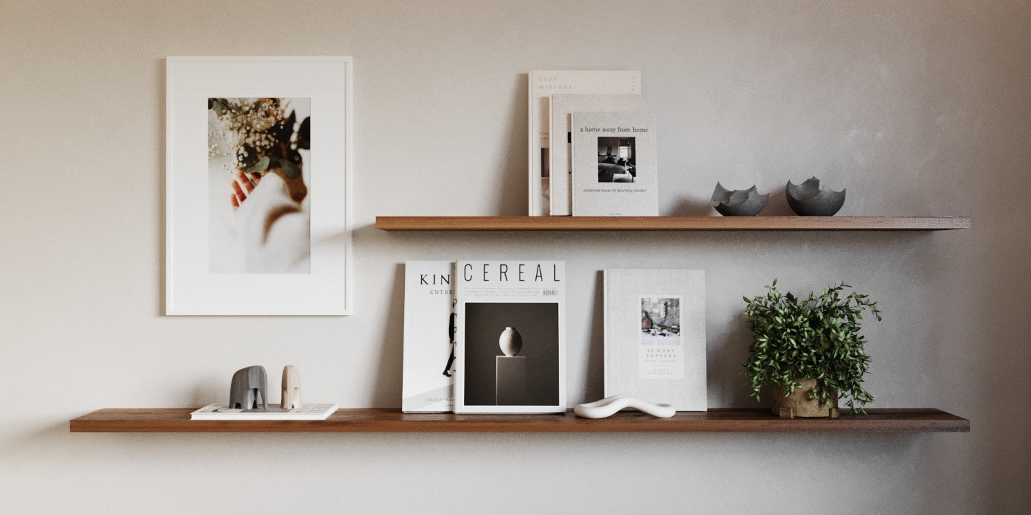 Prateleira Flutuante Premium em Nogueira Americana