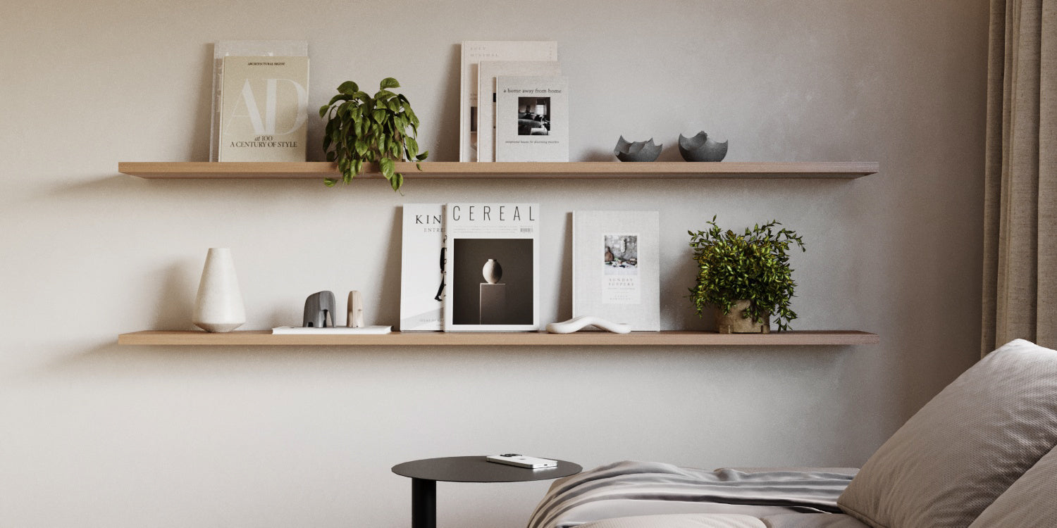 Prateleira Flutuante Premium em Carvalho Americano Branco