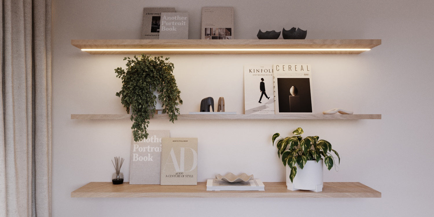 Prateleira Flutuante Premium em Castanho Estofado