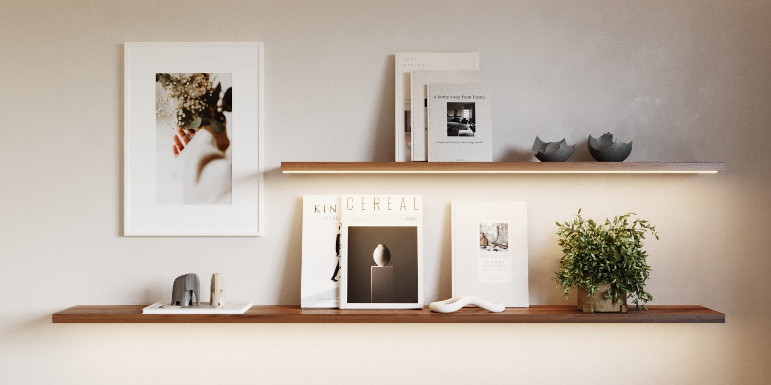 Prateleira Flutuante Premium em Nogueira Americana